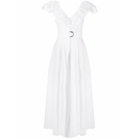 P.A.R.O.S.H. Vestido longo com acabamento em renda - Branco