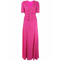 P.A.R.O.S.H. Vestido longo com babados e estampa de coração - Rosa