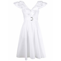 P.A.R.O.S.H. Vestido midi com babados na gola - Branco