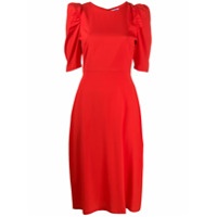 P.A.R.O.S.H. Vestido midi com mangas bufantes - Laranja