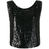 P.A.R.O.S.H. Vestido sem manga com paetês - Preto