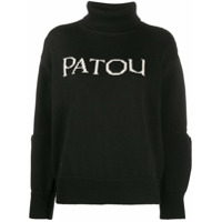 Patou logo knit cut-out detail jumper - Preto