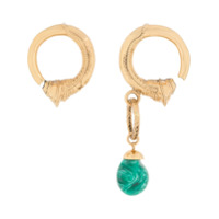 Patou Par de brincos de argola assimétrica - Dourado