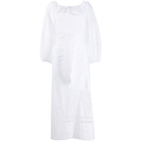 Patou Vestido com mangas bufantes e amarração na cintura - Branco