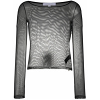 Patrizia Pepe Blusa mangas longas com mesh - Preto