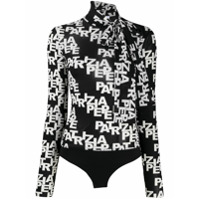 Patrizia Pepe Body com estampa corrida de logo - Preto