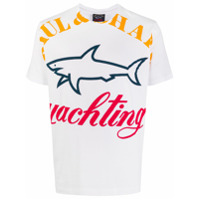 Paul & Shark Camiseta oversized com estampa de logo - Branco