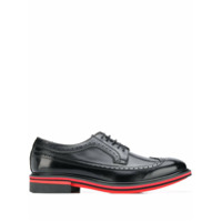 Paul Smith Chase contrast-trimmed leather brogues - Preto