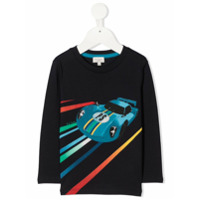 Paul Smith Junior Blusa mangas longas com estampa de carro - Azul