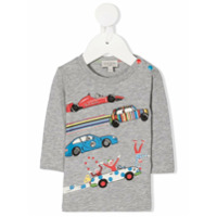 Paul Smith Junior Blusa mangas longas com estampa de carro - Cinza