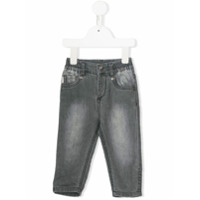 Paul Smith Junior Calça jeans skinny com bordado - Cinza