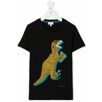 Paul Smith Junior Camiseta gola redonda com estampa de dinossauro - Preto