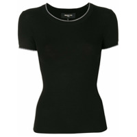 Paule Ka Blusa canelada decote careca - Preto