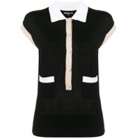 Paule Ka Camisa polo com acabamento contrastante - Preto