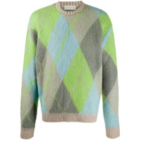 Paura Suéter de tricô com padronagem de losangos - Verde
