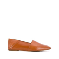 Pedro Garcia Slipper bico quadrado de couro - Marrom