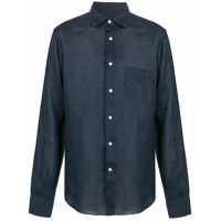 PENINSULA SWIMWEAR Camisa com abotoamento simples de linho - Azul