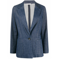 Peserico Blazer jeans com decote V profundo - Azul