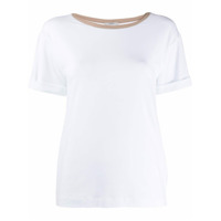 Peserico Camiseta com gola contrastante - Branco