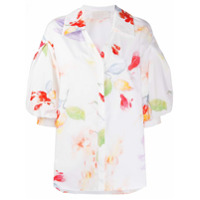 Peter Pilotto Camisa de algodão com estampa floral - Branco