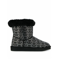 Philipp Plein Ankle boot com cristais - Preto