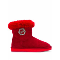 Philipp Plein Ankle boot com cristais - Vermelho