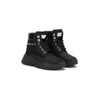 Philipp Plein Ankle boot com logo e cadarço - Preto