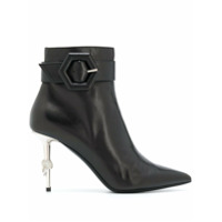 Philipp Plein Ankle boot salto agulha com caveira - Preto