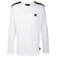 Philipp Plein Blusa com patch de logo Istitutional - Branco