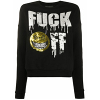 Philipp Plein Blusa de moletom Evil Smile com aplicações - Preto