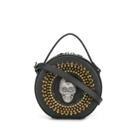 Philipp Plein Bolsa com alça de mão e aplicação de cristais e caveiras - Preto