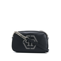 Philipp Plein Bolsa transversal com logo e tachas - Preto