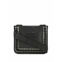 Philipp Plein Bolsa transversal com tachas e logo - Preto