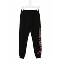 Philipp Plein Calça esportiva com estampa logo - Preto