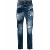 Philipp Plein Calça jeans com patches Milano - Azul