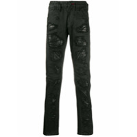 Philipp Plein Calça jeans Milano com aplicação de cristais - Preto