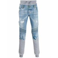 Philipp Plein Calça jeans reta com efeito destroyed - Azul