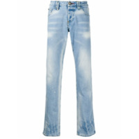 Philipp Plein Calça jeans reta Supreme cintura baixa - Azul