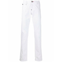 Philipp Plein Calça jeans reta Supreme cintura baixa - Branco
