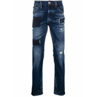 Philipp Plein Calça jeans reta Teddy Bear - Azul