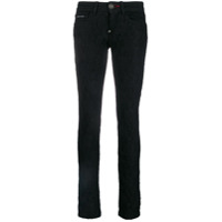 Philipp Plein Calça jeans skinny com amarração - Preto