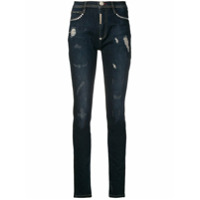 Philipp Plein Calça jeans skinny com aplicações - Azul
