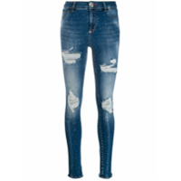 Philipp Plein Calça jeans skinny com aplicações de cristais - Azul
