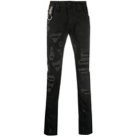Philipp Plein Calça jeans skinny com cintura baixa - Preto