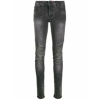 Philipp Plein Calça jeans skinny com lavagem - Preto