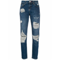 Philipp Plein Calça jeans slim cintura média - Azul