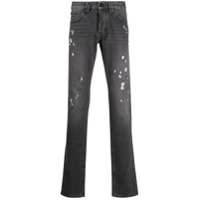 Philipp Plein Calça jeans slim com cintura média - Cinza