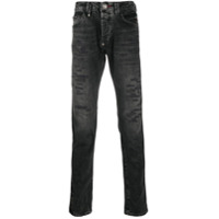 Philipp Plein Calça jeans slim com estampa de caveira - Preto