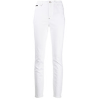 Philipp Plein Calça jeans Statement cintura alta - Branco
