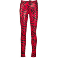 Philipp Plein Calça skinny com estampa de zebra - Vermelho